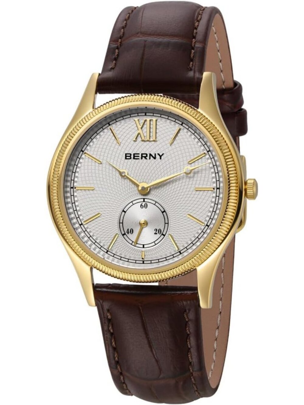 Vintage Gold Quartz Watch for Men, Waterproof 3ATM Wristwatch, Classic Style